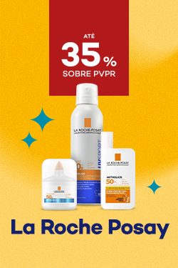 Protetores Solares da marca La Rochee Posay a com destaque promocional de at&eacute; 35% sobre pre&ccedil;o de Venda ao P&uacute;blico Recomendado